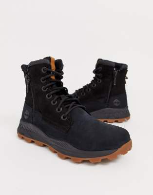 timberland brooklyn side zip boots in black