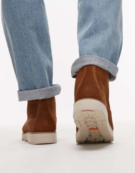 Timberland - Brune og mellemhøje chukka-støvler i ruskind med snorer, 4 af 4