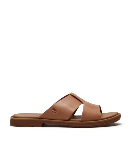 Timberland Calista Bay slides in medium brown leather, 3 of 4