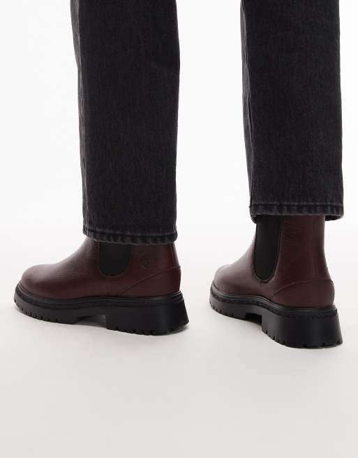 Timberland - Cambria Valley - Chelsea boots van leer met dikke zool in bordeauxrood, 4 van 4