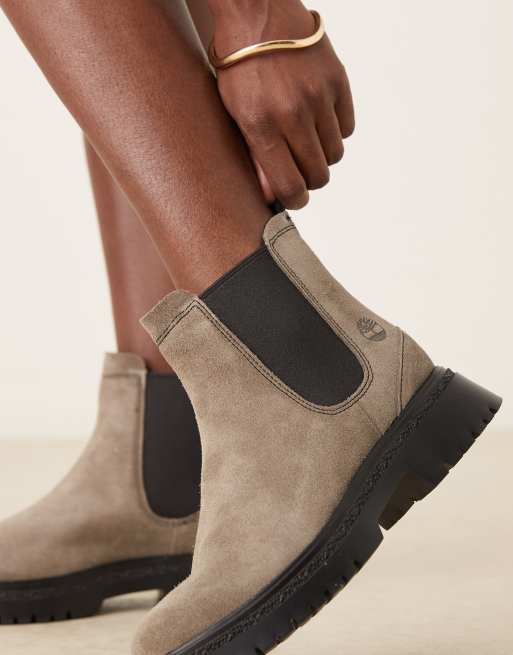 Timberland - Cambria Valley - Chelsea boots van suède met dikke zool in grijs, 2 van 4