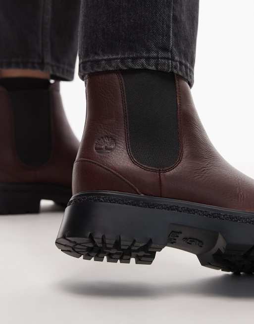 Timberland – Cambria Valley – Chelsea-Stiefel aus Leder in Burgunderrot mit dicker Sohle, 2 von 4