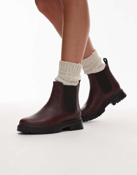 Timberland Cambria Valley chunky sole chelsea boots in burgundy leather - view 1