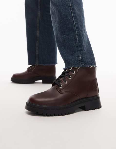 Timberland - Cambria Valley - Stivali stringati bordeaux in pelle - view 1