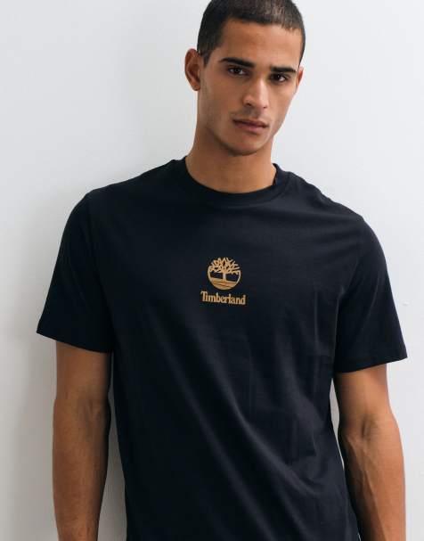 Timberland - camiseta de manga corta negra con logo estampado en el pecho - view 1