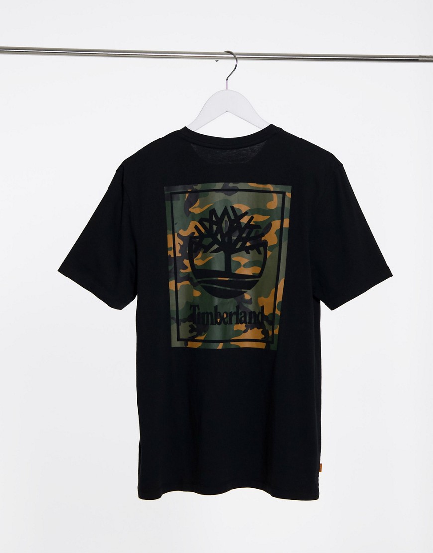 Timberland camo box logo back print t-shirt in black