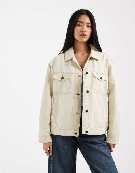 Timberland Canvas trucker jacket in putty - view 1