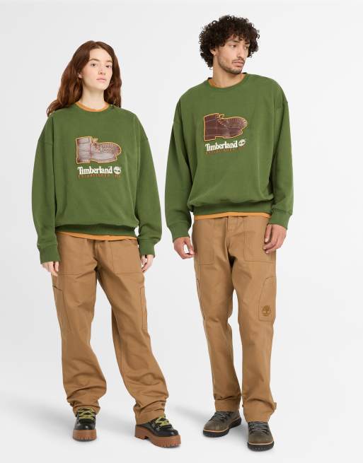 Timberland – Cargohose in dunklem Weizenbraun mit weitem Bein