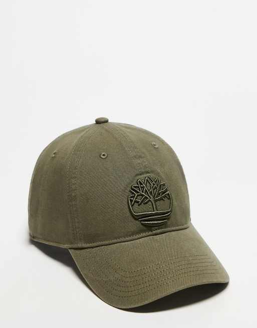 Timberland - Casquette brodée en toile - Vert feuille