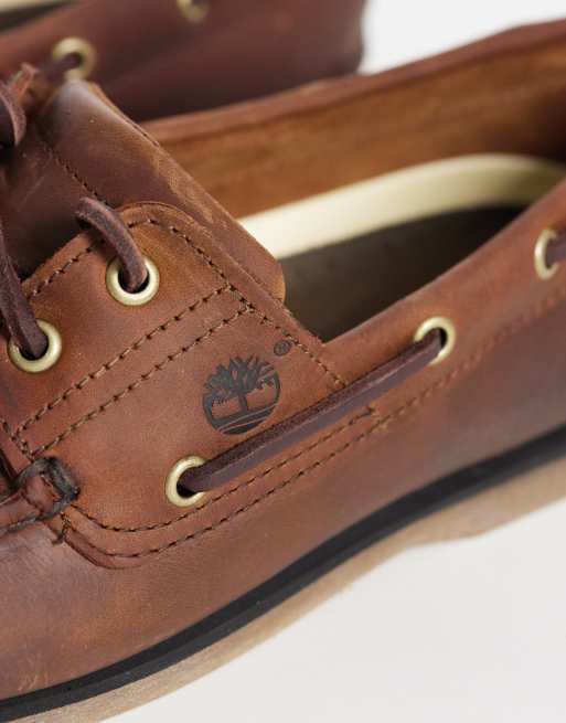 Timberland - Chaussures bateau classiques en cuir à 2 œillets - Marron, 3 de 4