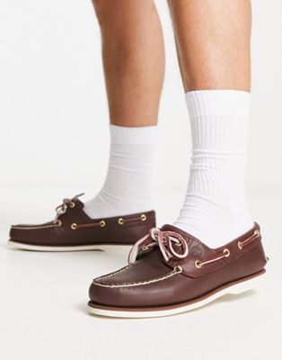 Timberland 2 eye boat shoes in brown full grain leather - ASOS Price Checker
