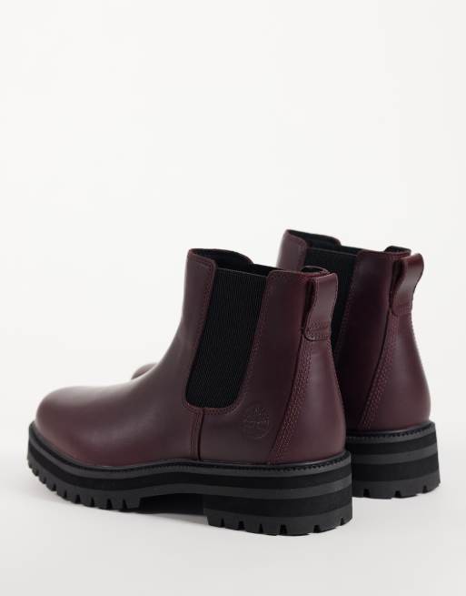 Timberland Chelsea boot middenhoog in bordeauxrood, 4 van 4