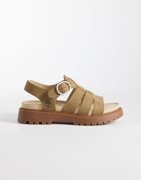 Timberland - Clairemont Way - Mellembeige sandaler i nubuck-læder - view 1