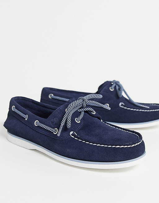 Timberland Classic 2 Eye boat shoe in navy suede