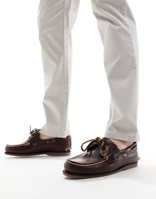Timberland classic 2 eye boat shoes in brown leather