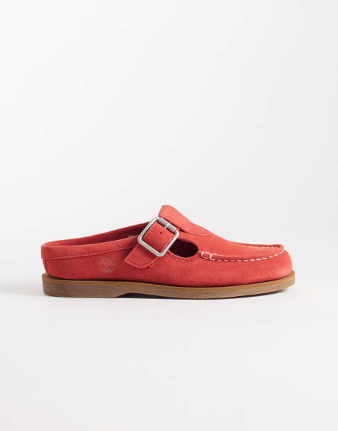 Timberland Classic boat clog shoes in red - view 1