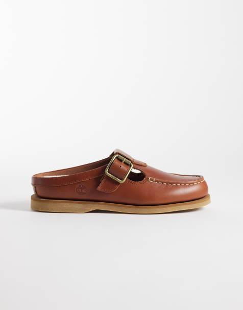 Timberland Classic boat mules in brown leather - view 1