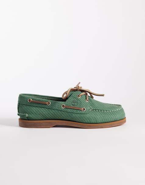 Timberland Classic boat shoe in medium green nubuck - view 1