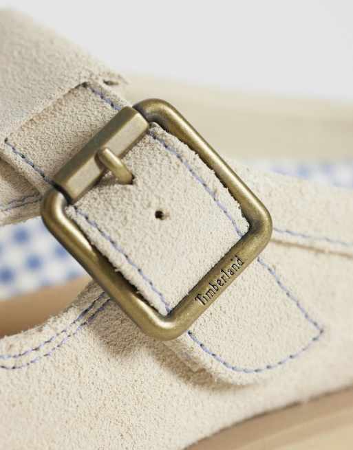 Timberland – Classic – Jasnobeżowe zamszowe klapki w łódkę, 3 z 4