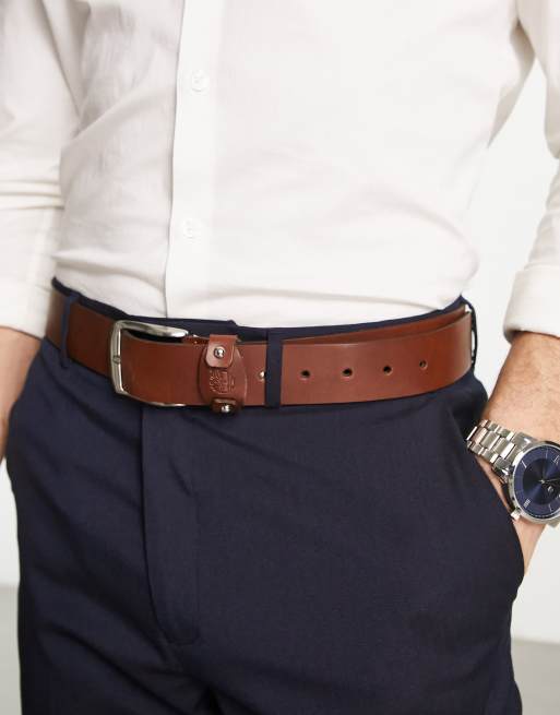 Timberland brown cheap leather belt