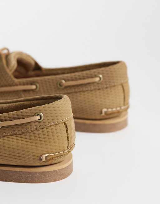 Timberland Classics 2 eye boat shoe in medium beige nubuck, 4 of 4