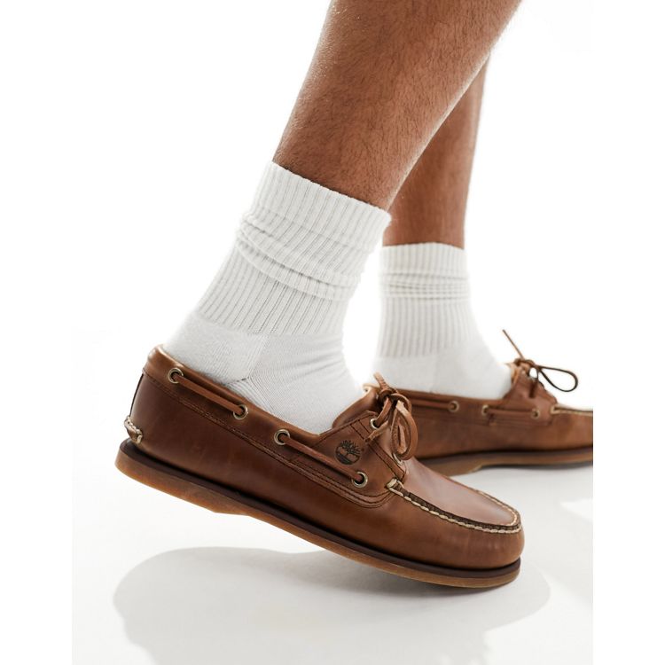Timberland Classics 2 eye boat shoe in mid brown leather | ASOS