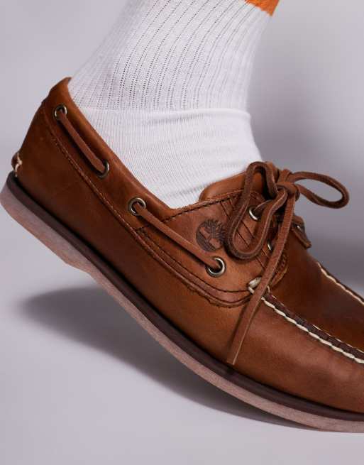 Timberland Classics 2 eye boat shoe in mid brown leather