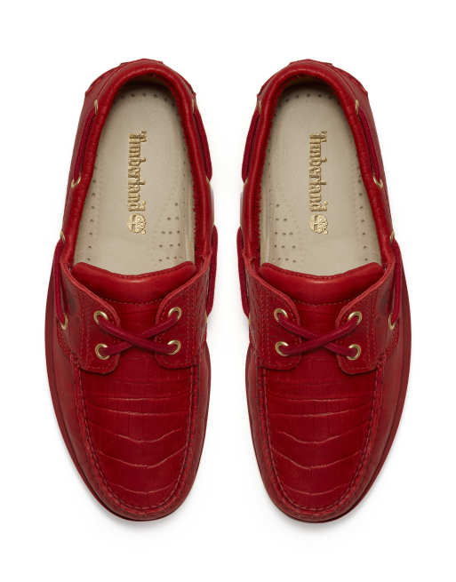 Timberland - Classics - Bootschoenen met 2 veteroogjes van volnerf leer in rood, 2 van 4