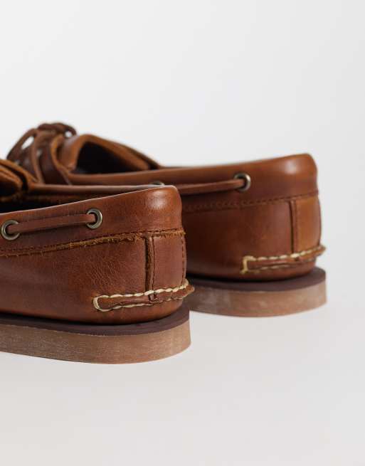 Timberland - Classics - Sejlersko i mellembrunt læder med 2 snørrehuller, 4 af 4