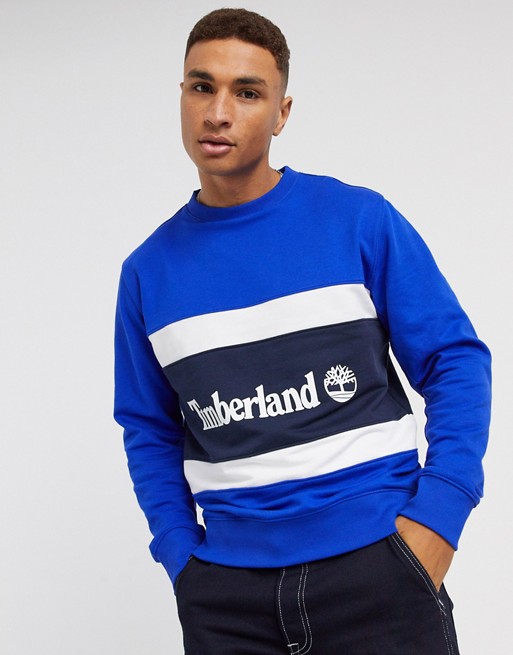 Timberland Colourblock sweatshirt in blue
