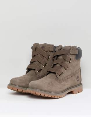 Timberland - Convenience Canteen - Leren enkellaarzen met platte zool in  kaki | ASOS