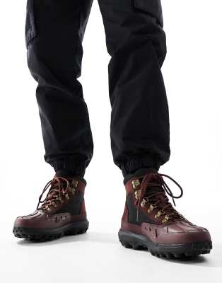 Shop Timberland Converge Mid Lace Waterproof Boot In Dark Red