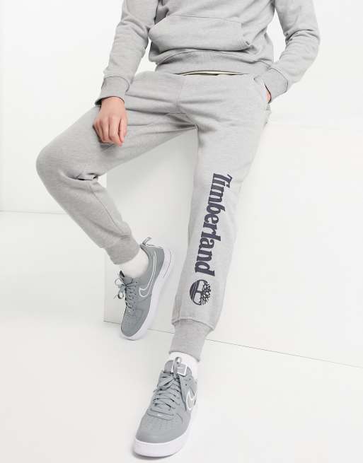 Grey sweatpants hot sale timberlands