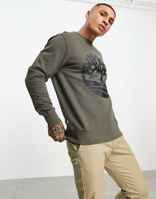 21年製 新品 Logo Tree Core トップス スウェット トレーナー メンズ Timberland ティンバーランド Sweatshirt カーキ Khaki In トレーナー スウェット Efirst Ae