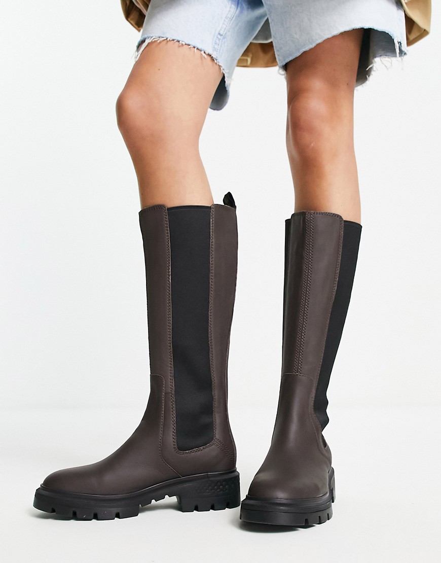 Timberland Cortina Valley Tall boots in dark brown grain