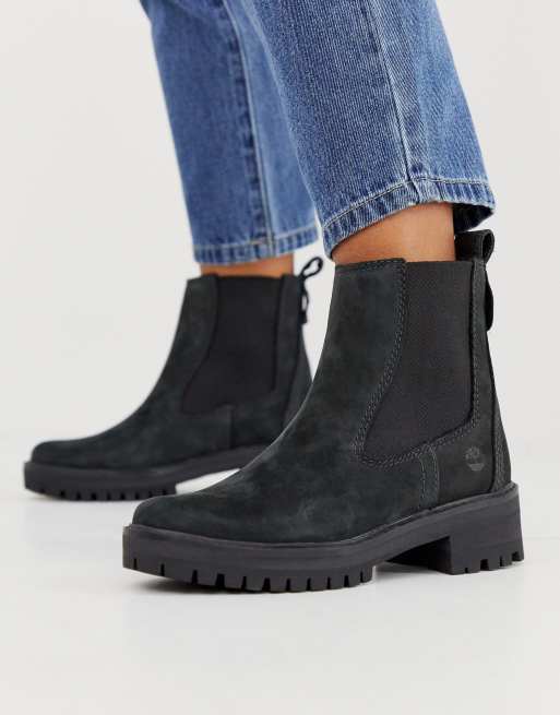 Timberland womens courmayeur valley pull on sale on boots black