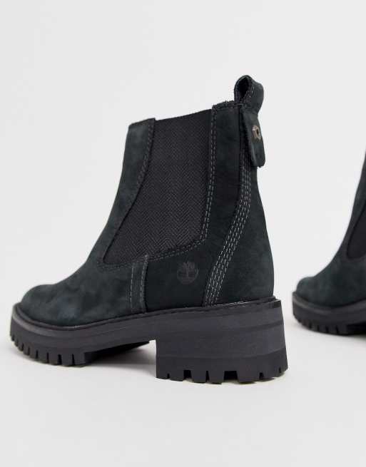 Timberland courmayeur valley black leather chelsea pull on store ankle boots