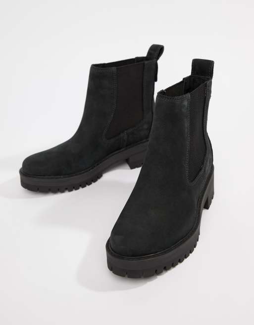 Timberland courmayeur valley black leather chelsea pull on store ankle boots