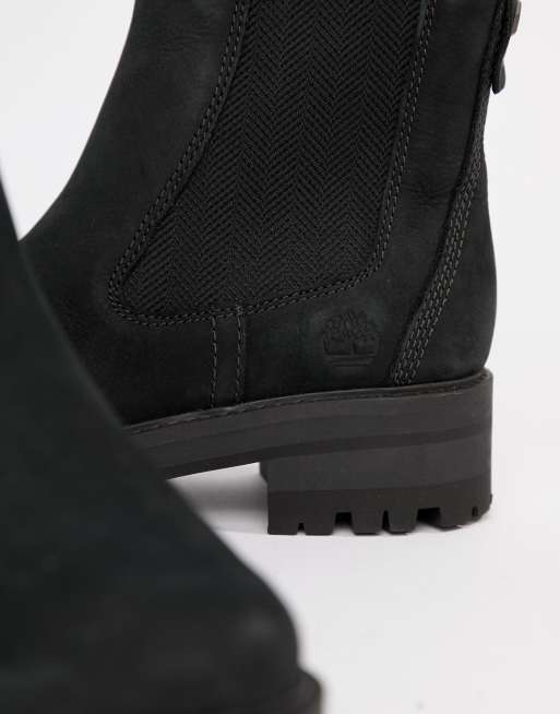 Timberland courmayeur valley black leather chelsea pull on store ankle boots