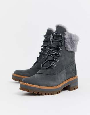 women's courmayeur valley round toe suede & shearling boots