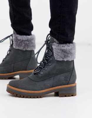 timberland courmayeur valley shearling saddle leather ankle boots