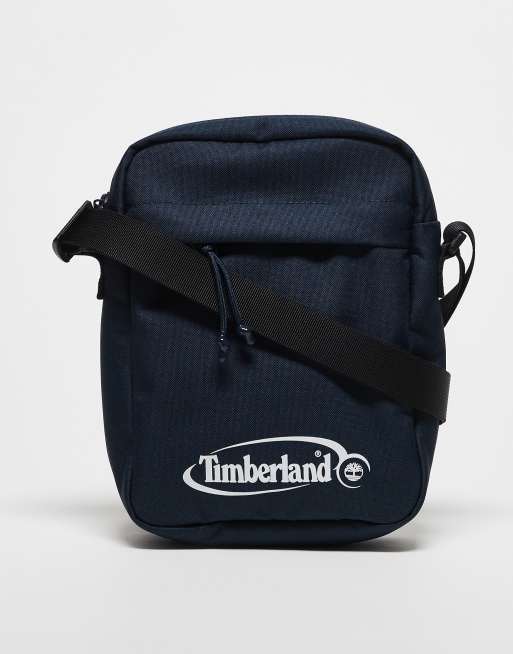 Timberland - Crossbody tas met witte print in donkerblauw