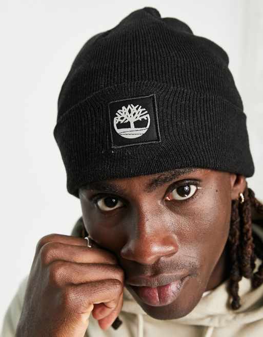 Timberland Cuffed beanie with patch in black