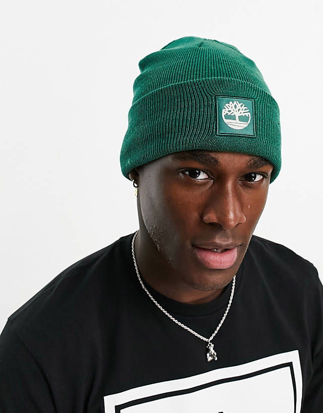 Timberland - cuffed beanie with patch in green