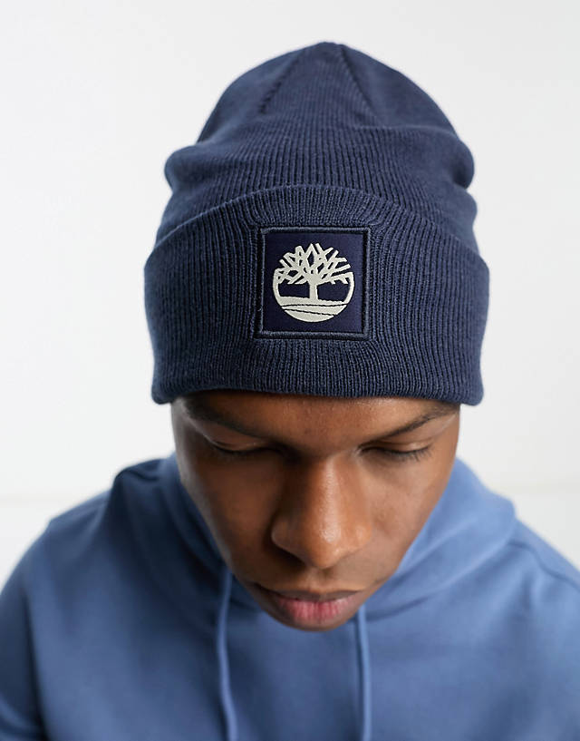 Timberland - cuffed beanie with patch in navy