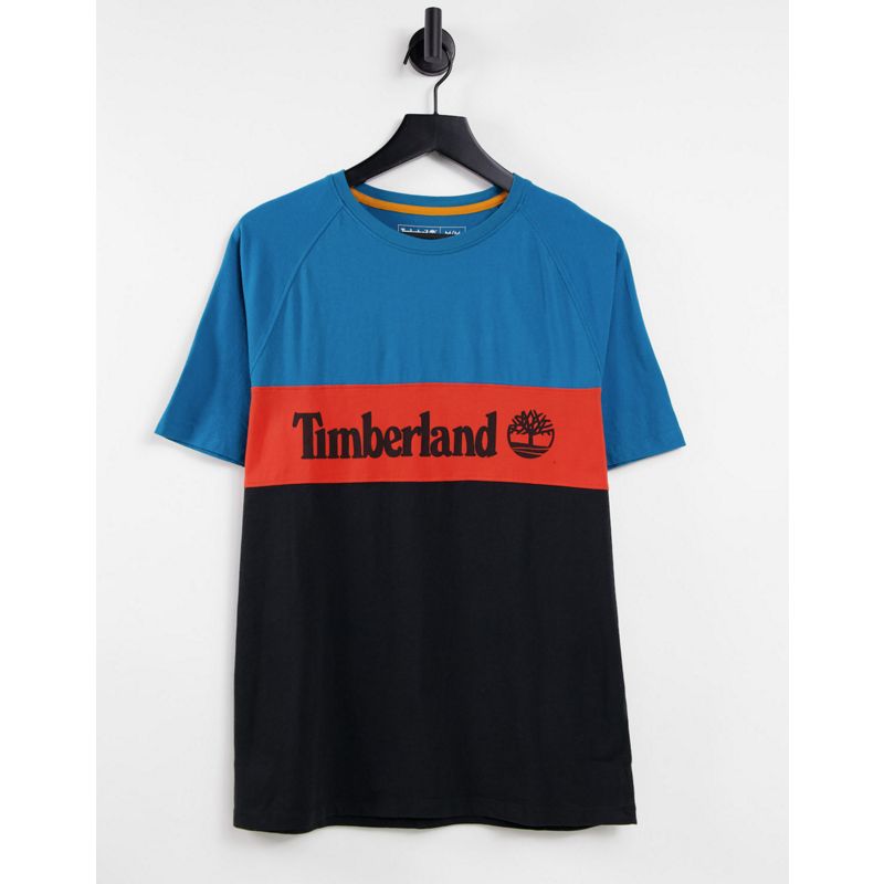 Timberland – Cut and Sew – T-Shirt in Mittelblau