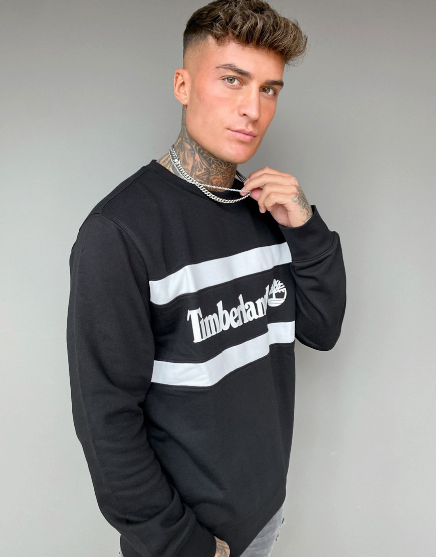 Timberland - Cut & Sew - Sweatshirt met ronde hals en logo op de borst in zwart