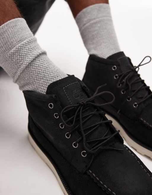 Timberland – Czarne zamszowe buty chukka ze sznurowaniem, 3 z 4