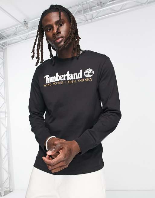 Timberland – Czarny T-shirt z długimi rękawami