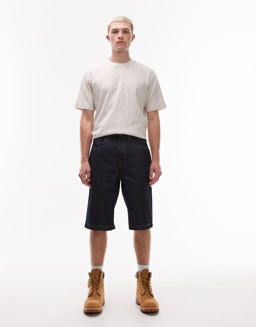 Timberland denim shorts in mid wash indigo